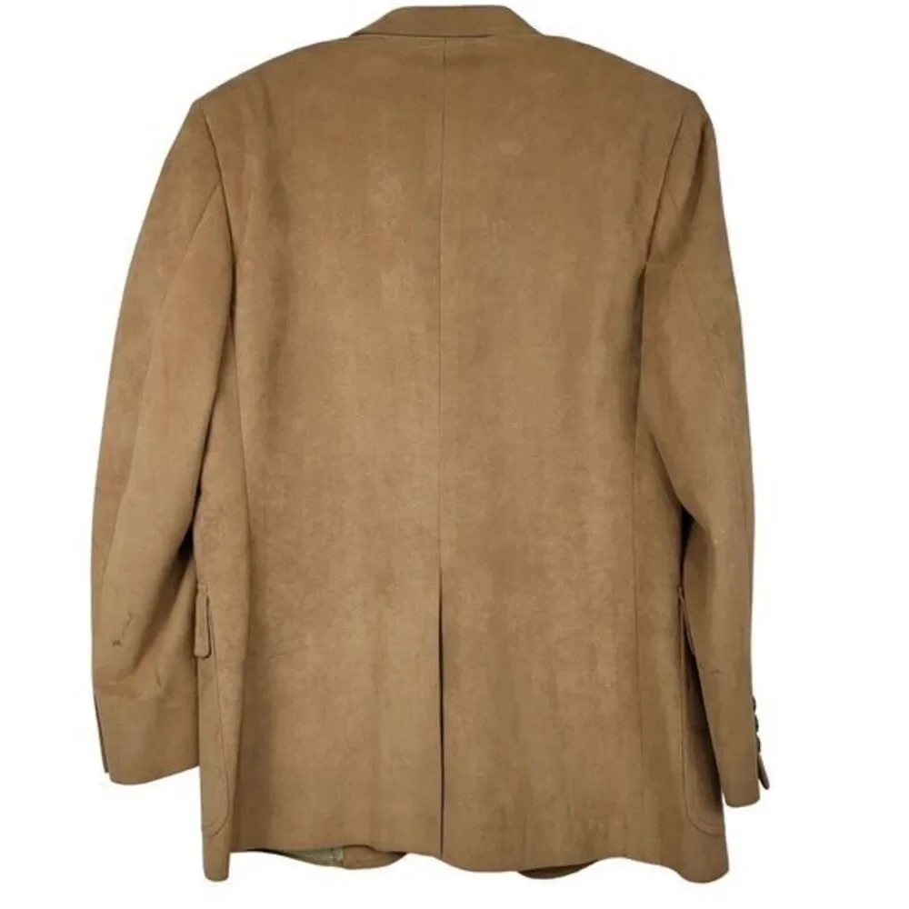 Vintage Tan Suede‎ Blazer Mens 40R Kingsridge Pincus Co USA Sport Coat Old Money